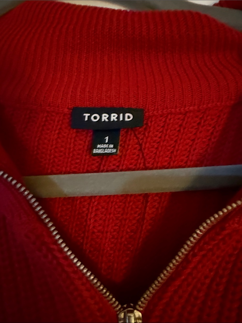 Torrid Oversized NWT Red Half-Zip Knit Sweater - Picture 2 of 6